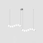 Acrylic pearl chandelier with metal frame and soft pearl light