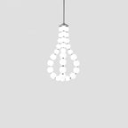 Acrylic pearl chandelier with chrome base and clustered orbs