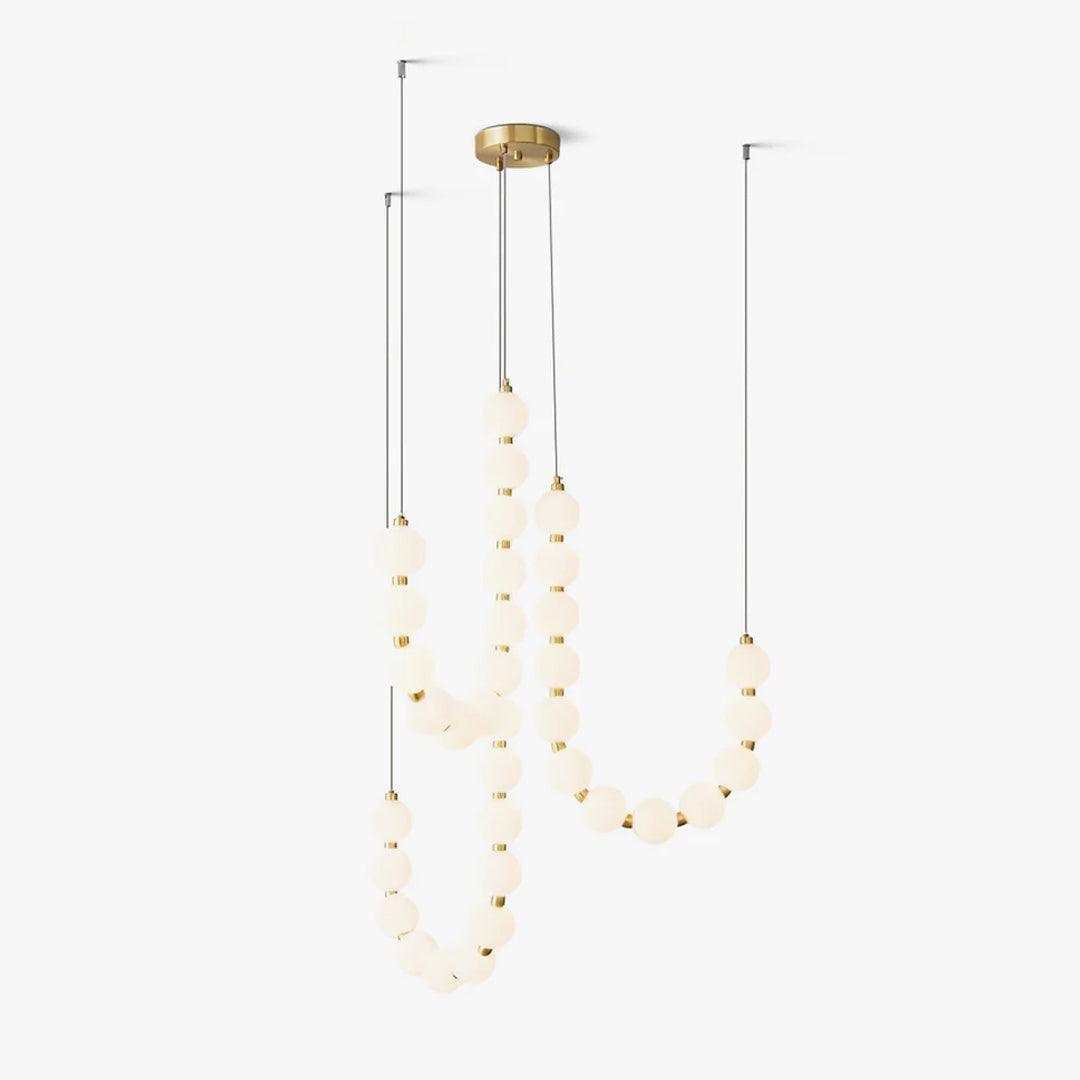 Lysekrone, akryl perle kugler, messing eller krom, integreret LED