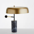 A closer crop of the Clérachic table lamp on white, highlighting the grey-veined marble base beneath the shade.