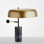 A closer crop of the Clérachic table lamp on white, highlighting the grey-veined marble base beneath the shade.