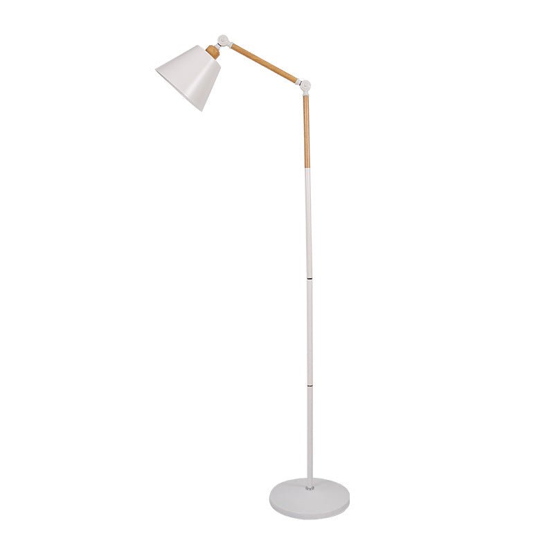 Lampadaire, bras en bois réglable, design scandinave de 60 pouces