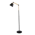 Lampadaire, bras en bois réglable, design scandinave de 60 pouces