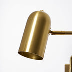 Swing arm wall lamp close detail of the wall bracket