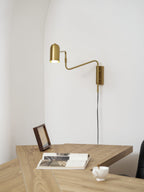 Swing Arm Wall Lamp, Plug In, Adjustable 360 Arm, E27 Socket