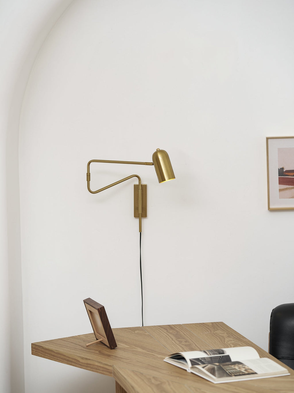 Swing Arm Wall Lamp, Plug In, Adjustable 360 Arm, E27 Socket