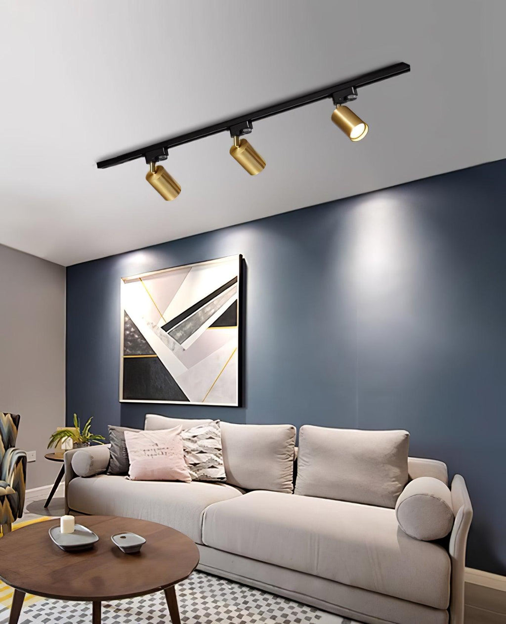 Track ceiling light full configuration mounted on ceiling