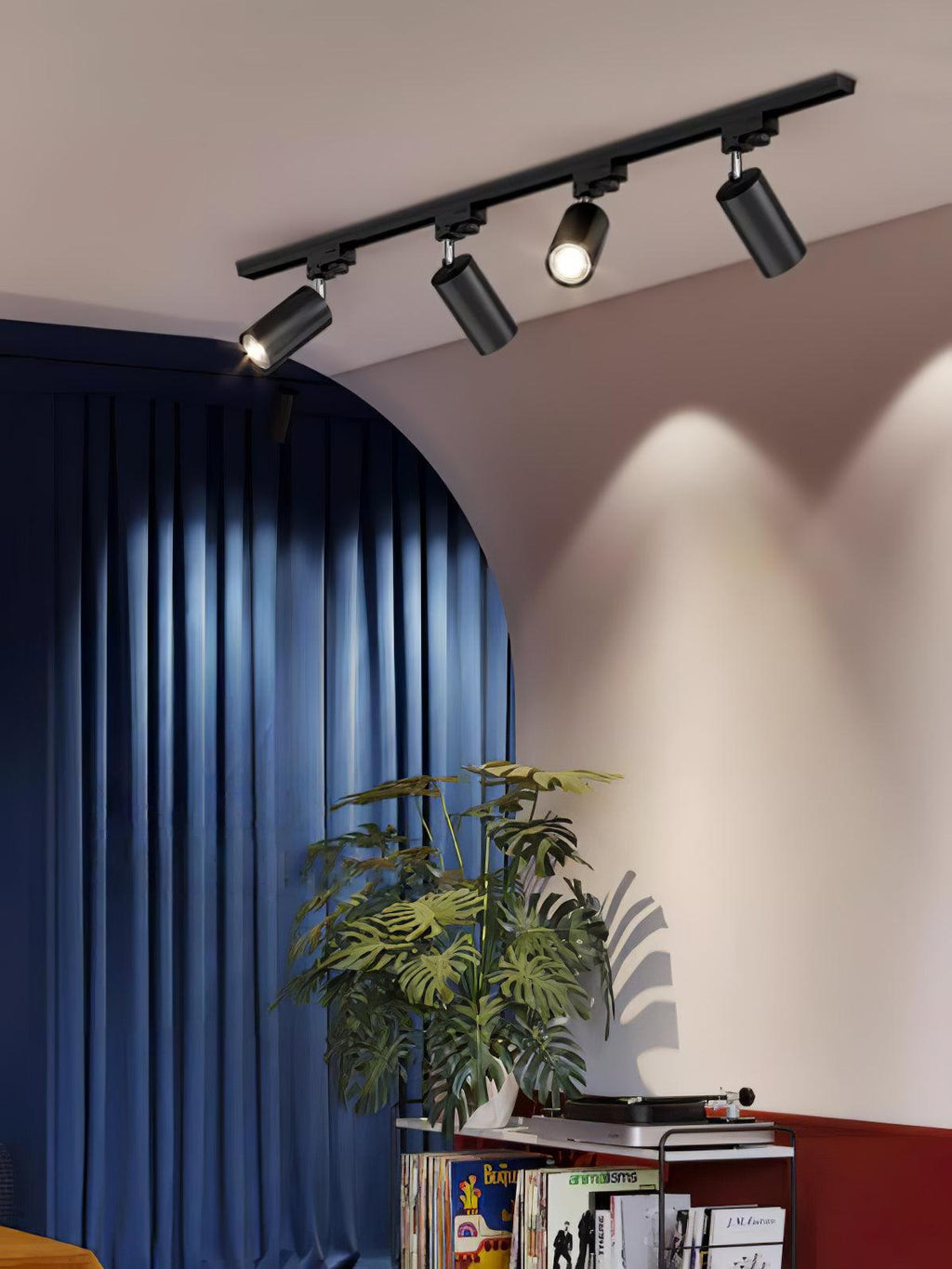 Skinne loftlampe, justerbare spotlights, integreret LED, 24 graders strålevinkel