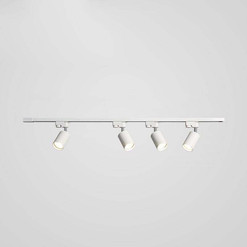 Track ceiling light close-up of a single swivel spotlight head