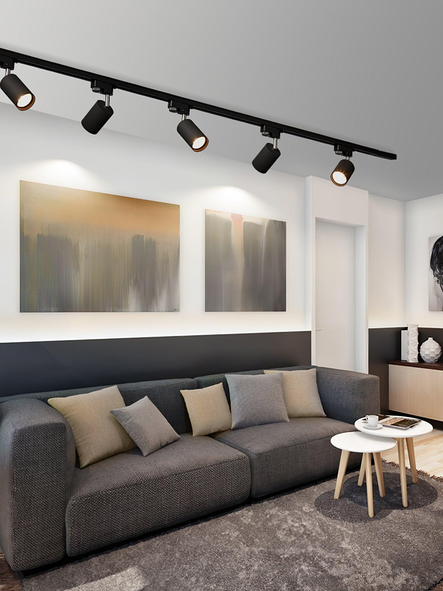 Skinne loftlampe, justerbare spotlights, integreret LED, 24 graders strålevinkel