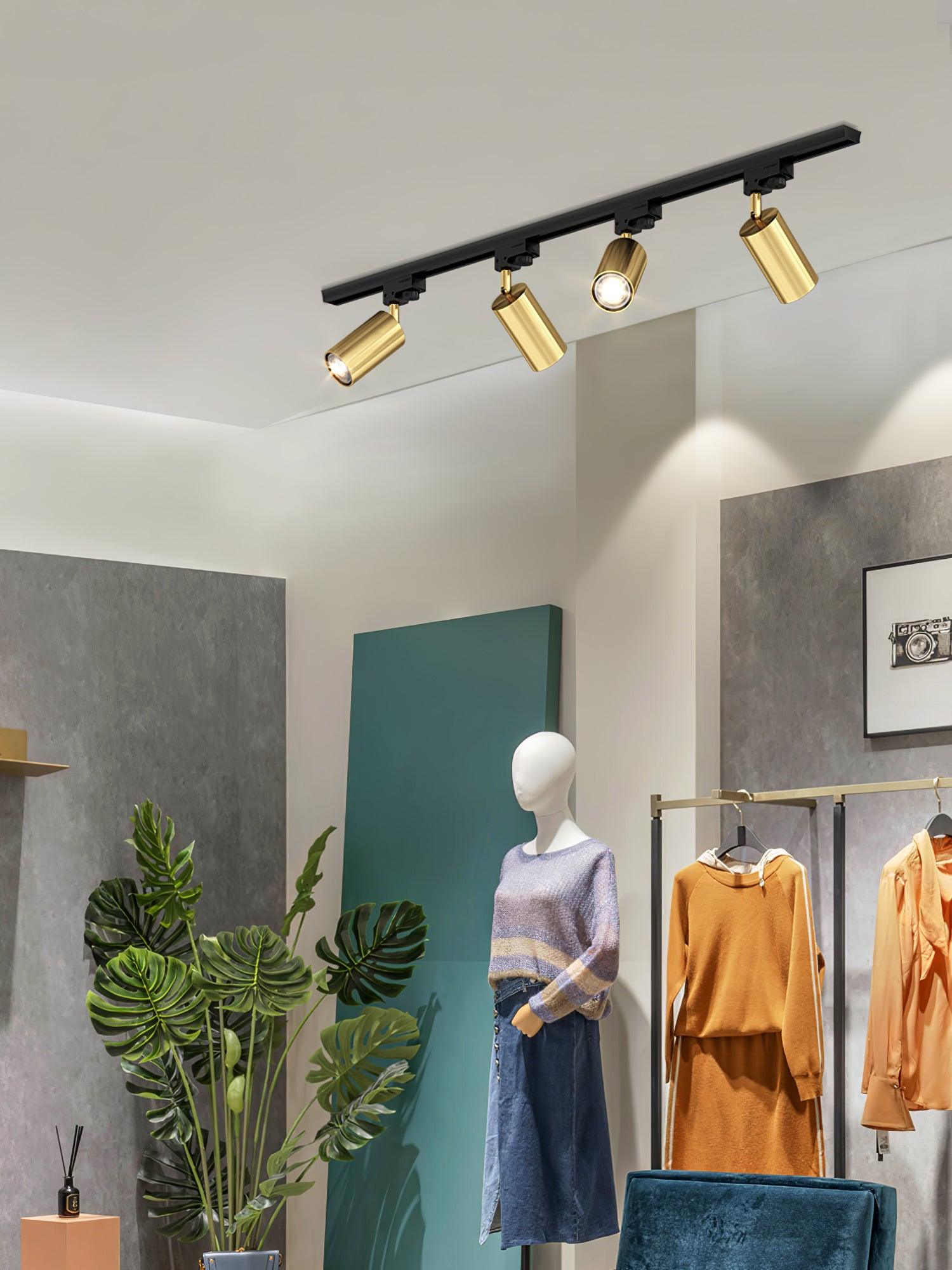 Skinne loftlampe, justerbare spotlights, integreret LED, 24 graders strålevinkel