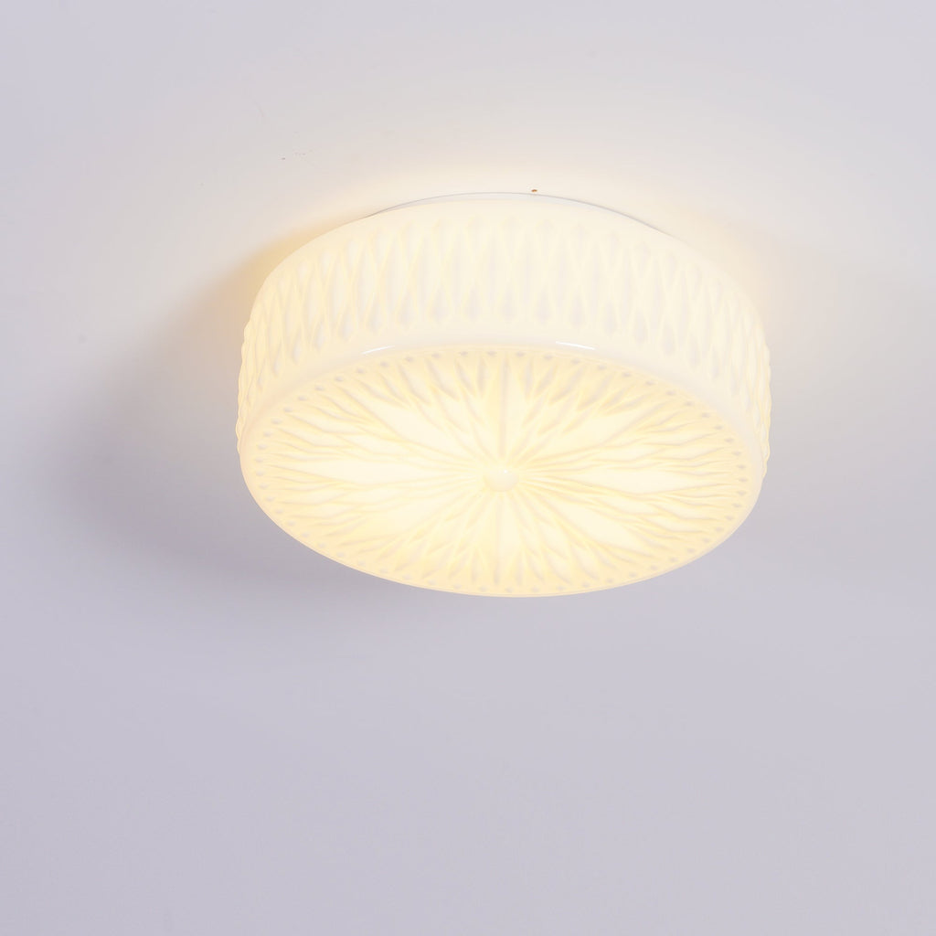 Adler ceiling light with white shade and chrome frame