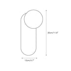 Dimension drawing for the Adela wall sconce showing 30 cm / 11.8 inch height and 12 cm / 4.7 inch width