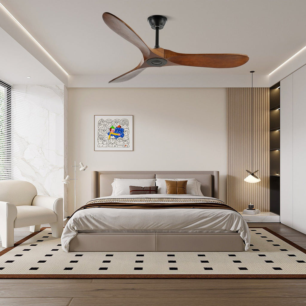 Aero Breeze ceiling fan installed above a styled living space