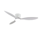 Cut out against white, this Clérachic ceiling fan shows slender white blades and a white motor housing.