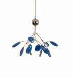 Agate slice chandelier with translucent stones and rose gold frame