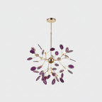 Agate chandelier showing colour variation across the stones