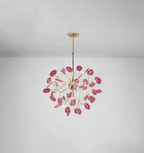 Natural agate chandelier on slim rose gold arms