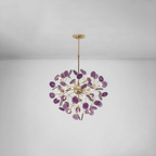 Agate chandelier with colourful backlit stone slices