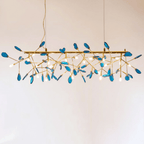 Agate Chandelier, Natural Agate Slices, Rose Gold Arms, G4 LED