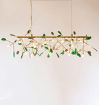 Agate Chandelier, Natural Agate Slices, Rose Gold Arms, G4 LED