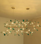 Agate Chandelier, Natural Agate Slices, Rose Gold Arms, G4 LED