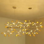 Agate Chandelier, Natural Agate Slices, Rose Gold Arms, G4 LED