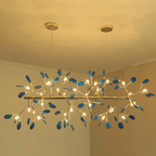 Agate Chandelier, Natural Agate Slices, Rose Gold Arms, G4 LED