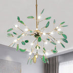 Agate Chandelier, Natural Agate Slices, Rose Gold Arms, G4 LED