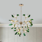 Agate Chandelier, Natural Agate Slices, Rose Gold Arms, G4 LED