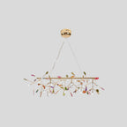 Agate Chandelier, Natural Agate Slices, Rose Gold Arms, G4 LED