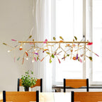 Agate Chandelier, Natural Agate Slices, Rose Gold Arms, G4 LED