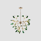 Agate Chandelier, Natural Agate Slices, Rose Gold Arms, G4 LED