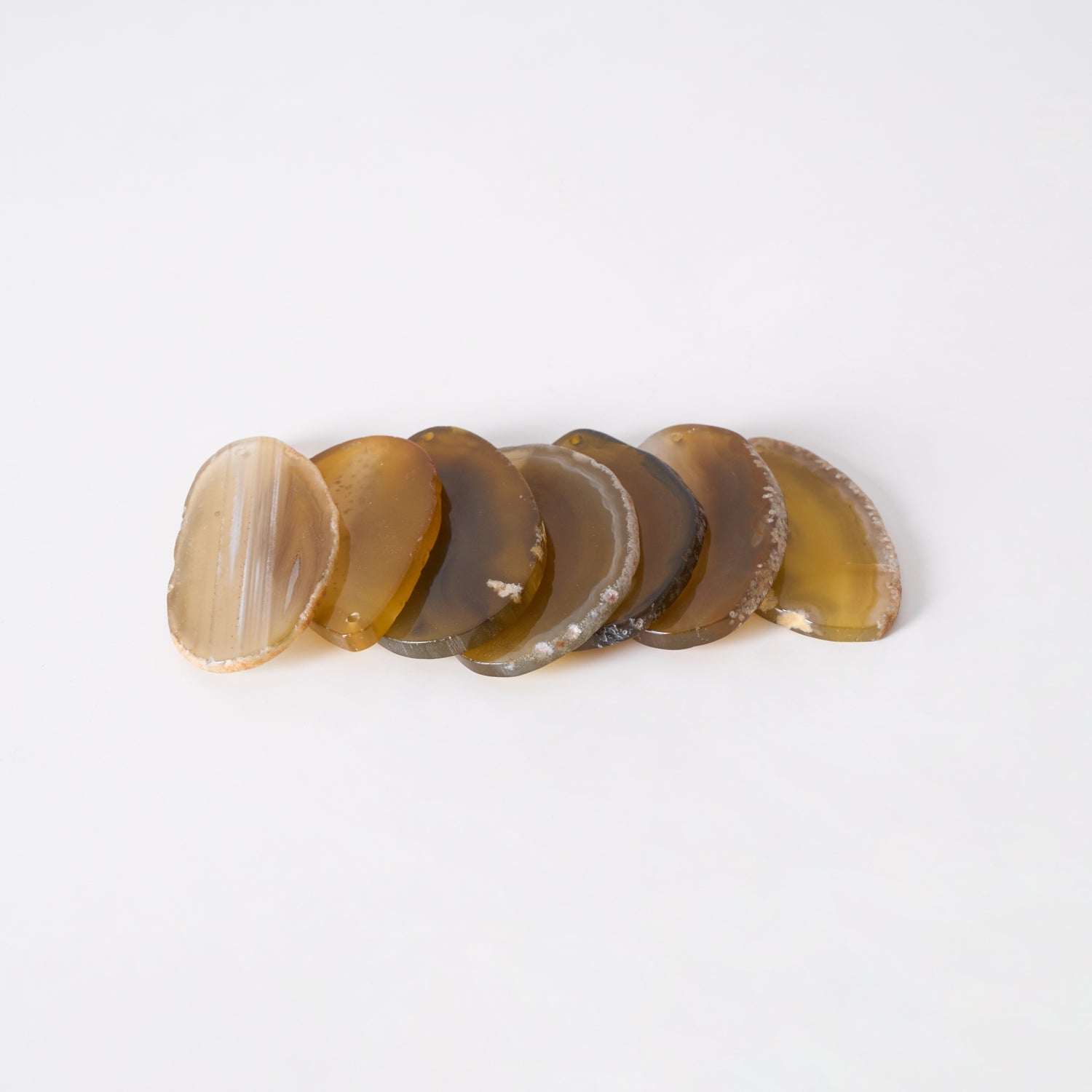 Agate Chandelier, Natural Agate Slices, Rose Gold Arms, G4 LED