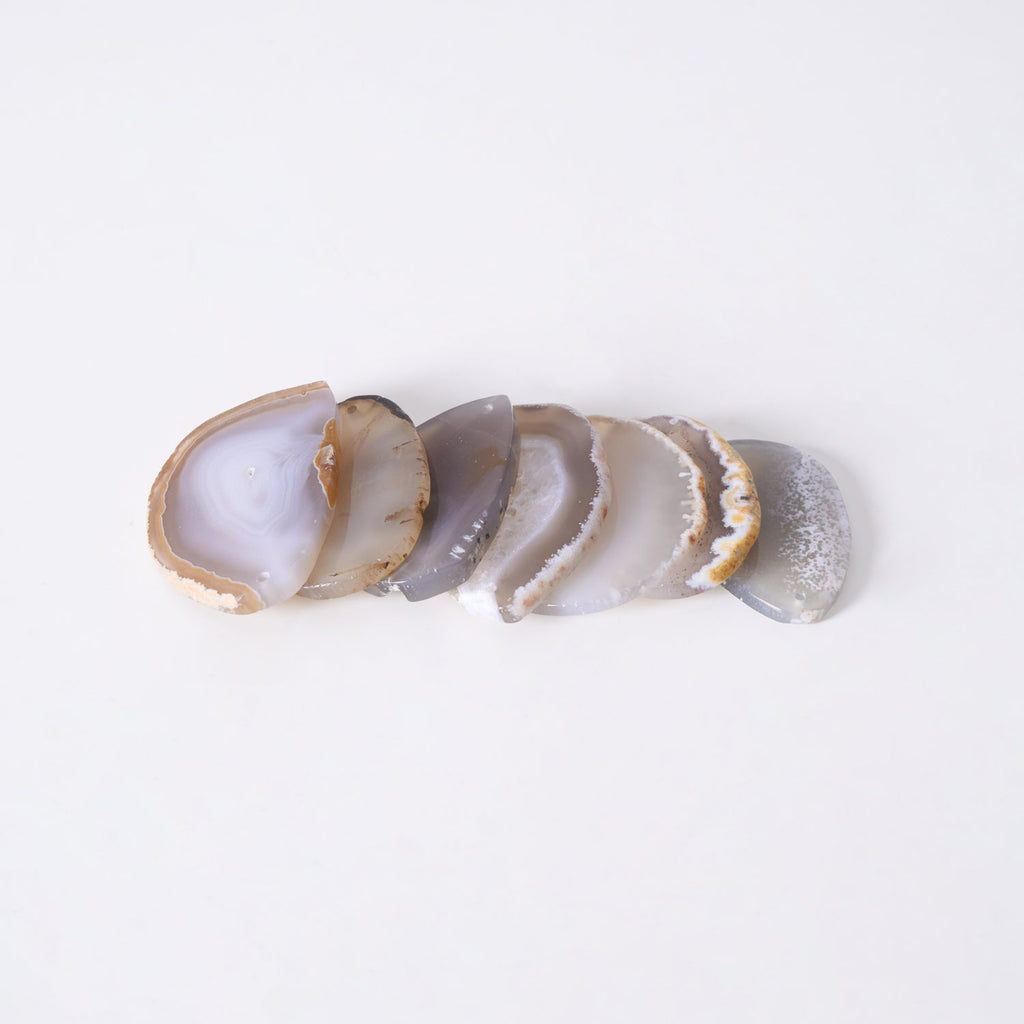 Agate Chandelier, Natural Agate Slices, Rose Gold Arms, G4 LED