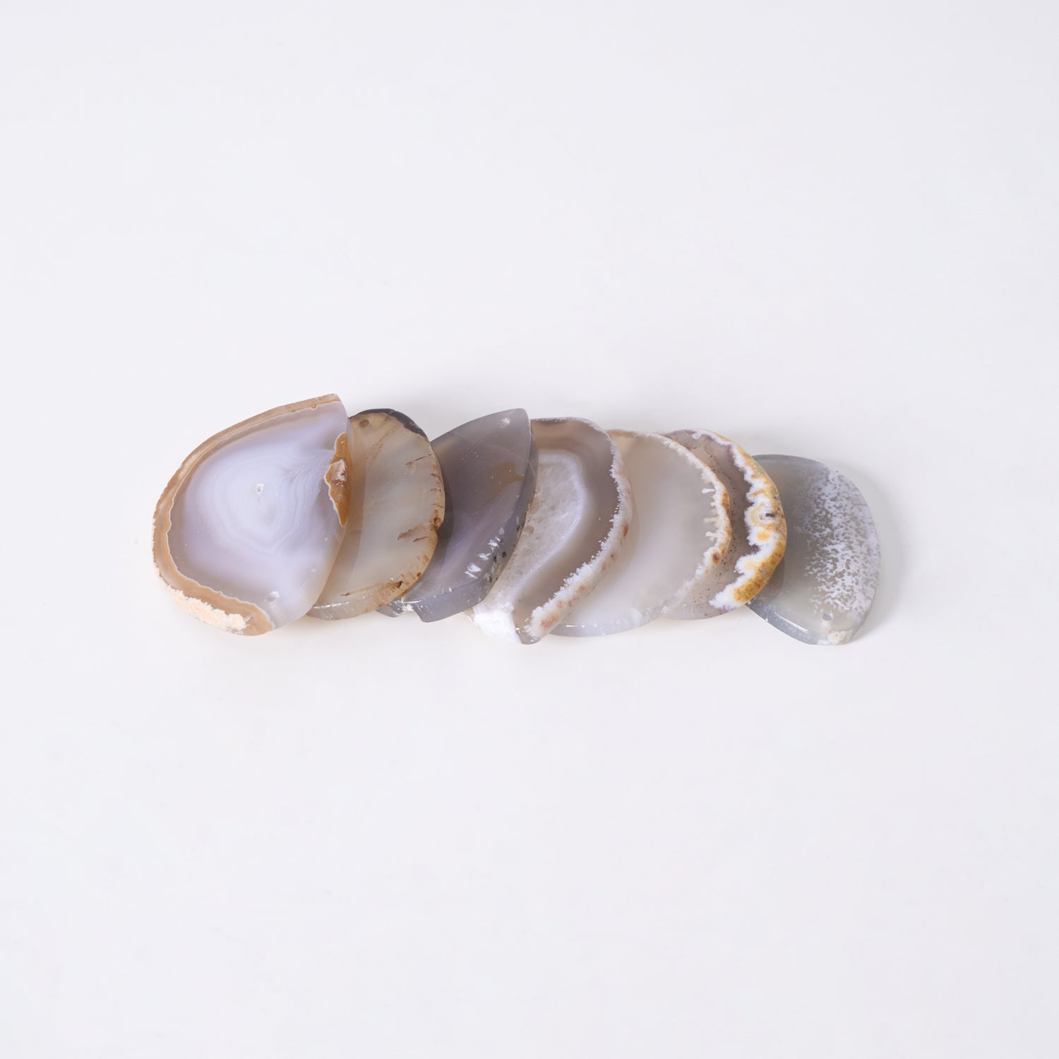 Agate Chandelier, Natural Agate Slices, Rose Gold Arms, G4 LED