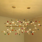 Agate Chandelier, Natural Agate Slices, Rose Gold Arms, G4 LED