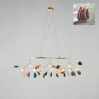 Agate Chandelier, Natural Agate Slices, Rose Gold Arms, G4 LED