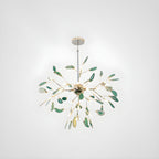 Agate Chandelier, Natural Agate Slices, Rose Gold Arms, G4 LED