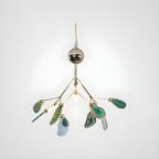 Agate Chandelier, Natural Agate Slices, Rose Gold Arms, G4 LED