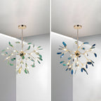 Agate Chandelier, Natural Agate Slices, Rose Gold Arms, G4 LED