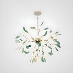 Agate Chandelier, Natural Agate Slices, Rose Gold Arms, G4 LED