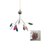 Agate Chandelier, Natural Agate Slices, Rose Gold Arms, G4 LED