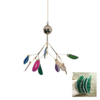 Agate Chandelier, Natural Agate Slices, Rose Gold Arms, G4 LED