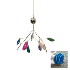 Agate Chandelier, Natural Agate Slices, Rose Gold Arms, G4 LED