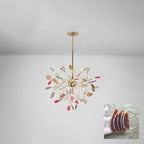 Agate Chandelier, Natural Agate Slices, Rose Gold Arms, G4 LED