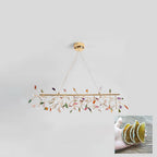 Agate Chandelier, Natural Agate Slices, Rose Gold Arms, G4 LED