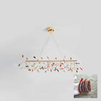 Agate Chandelier, Natural Agate Slices, Rose Gold Arms, G4 LED