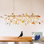 Agate Chandelier, Natural Agate Slices, Rose Gold Arms, G4 LED