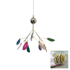 Agate Chandelier, Natural Agate Slices, Rose Gold Arms, G4 LED